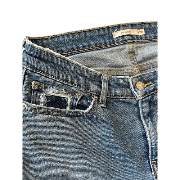 Preowned Levi’s 711 Skinny Jeans Size 28 Tapered Leg -w3206 - Picture 3 of 7